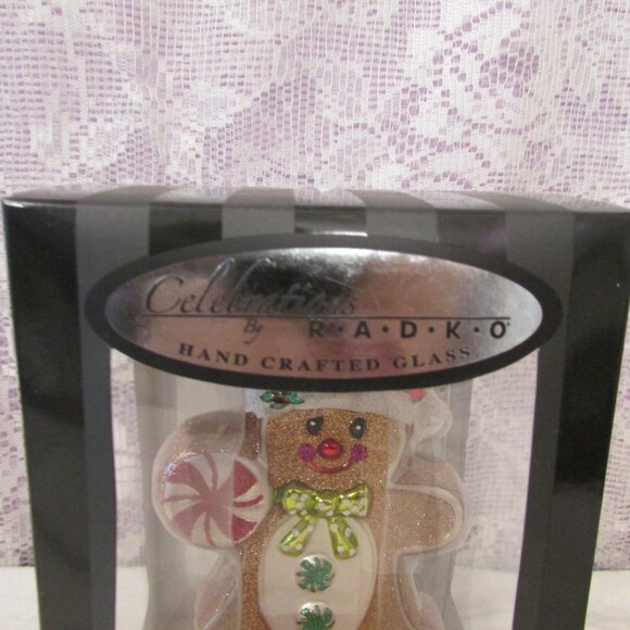 Celebrations By Radko Gingerbread Man Hand Crafted Glass Ornament 2012 - Picture 2 of 8
